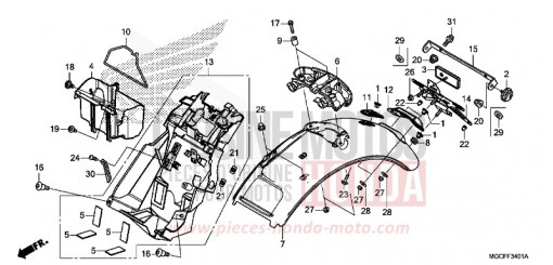 GARDE-BOUE ARRIERE (CB1100CA/NA/NAD) CB1100CAK de 2019